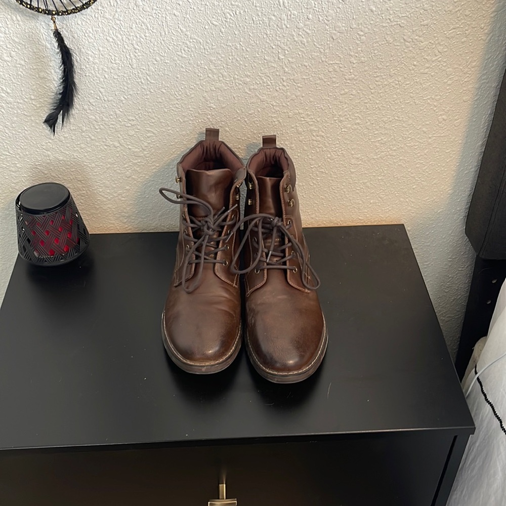Mens Club Room leather lace up  boots